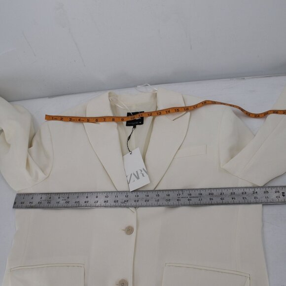 NEW Zara blazer womens M-L oversize blazer with a johnny collar two button peak - Picture 11 of 16